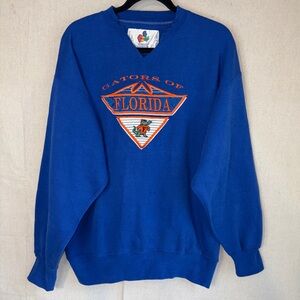 Midwest Embroidery Florida Gators Pullover Sweatshirt Sz Large‎ Blue Football